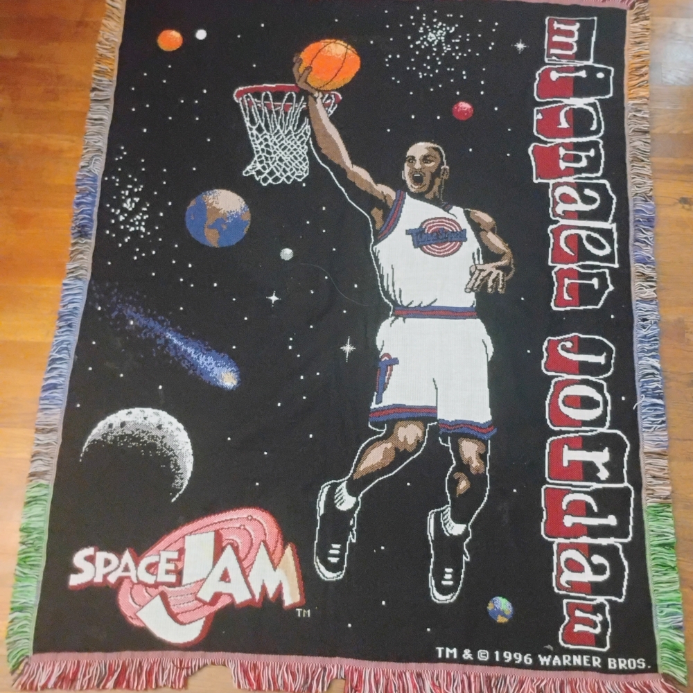 Warner Bros Black Space Jam Tapestry Wall Decor